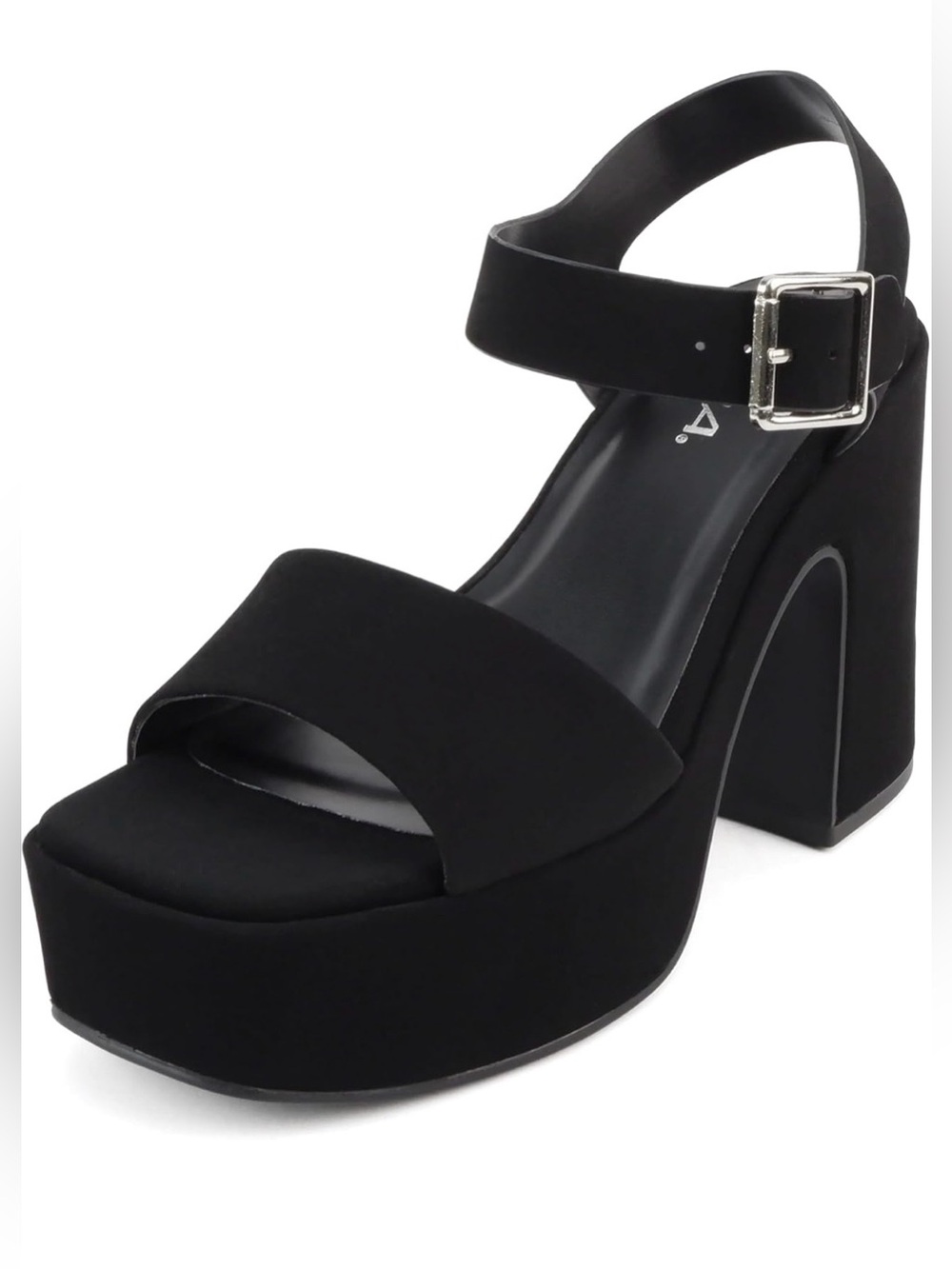 Soda New Launch Black Platform Chunky High Heeled Size 10 Sandal #Lux-SH-1 - Picture 8 of 9